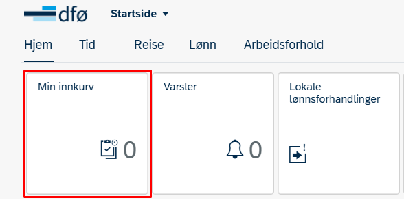 Bilde viser flisen min innkurv i selvbetjeningsportal