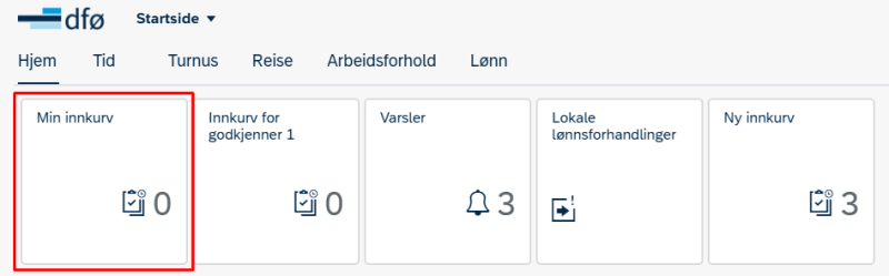 Bildet viser min innkurv i selvbetjeningsportalen