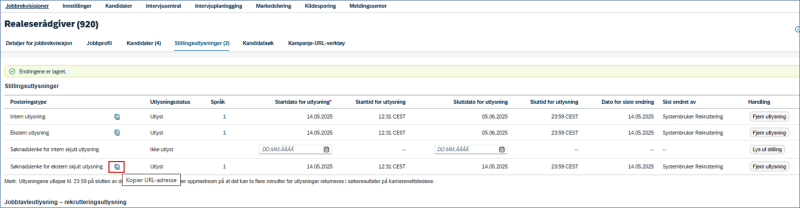 Bildet viser et skjermbilde fra systemløsningen DFØ HR.