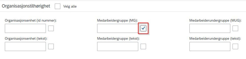 Bildet viser valg under filter og kolonner i ny innkurv