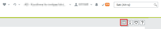 Ffavorittknappen er knapp nummer en fra venstre under søk feltet.