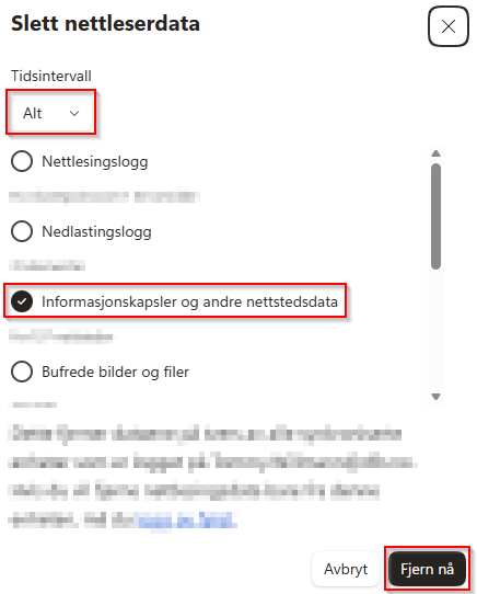 Personvern og sikkerhet er valg nummer 3 i menyen til venstre inne på innstillinger, deretter er Slett nettlesingsdata andre knapp i listen til høyre.